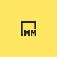 MM initial monogram logo with square style design vector