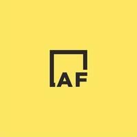 AF initial monogram logo with square style design vector