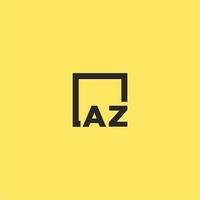 AZ initial monogram logo with square style design vector