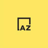 AZ initial monogram logo with square style design vector
