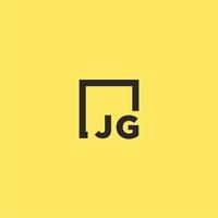 JG initial monogram logo with square style design vector