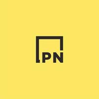 PN initial monogram logo with square style design vector