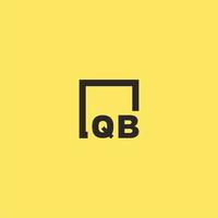 QB initial monogram logo with square style design vector