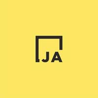 JA initial monogram logo with square style design vector