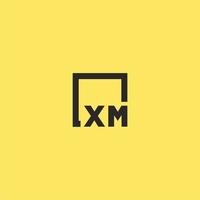 logotipo de monograma inicial xm con diseño de estilo cuadrado vector