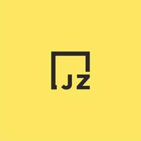 JZ initial monogram logo with square style design vector