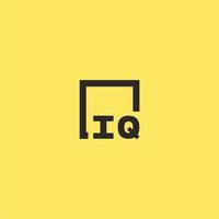 IQ initial monogram logo with square style design vector