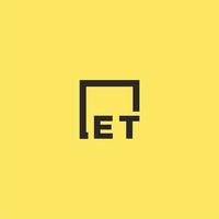 ET initial monogram logo with square style design vector