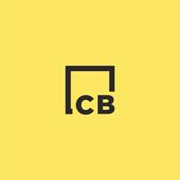 CB initial monogram logo with square style design vector