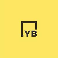 YB initial monogram logo with square style design vector