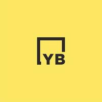 logotipo de monograma inicial yb con diseño de estilo cuadrado vector