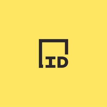 ID initial monogram logo with square style design vector