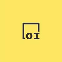 OI initial monogram logo with square style design vector