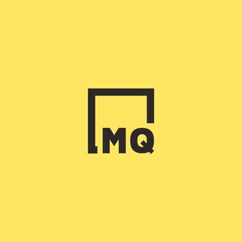 MQ initial monogram logo with square style design vector