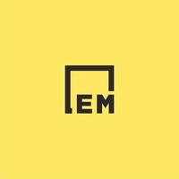 EM initial monogram logo with square style design vector