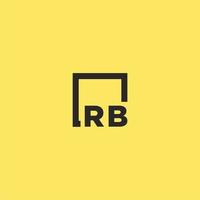 RB initial monogram logo with square style design vector