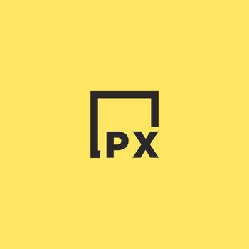 PX initial monogram logo with square style design vector