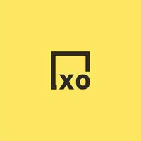 XO initial monogram logo with square style design vector