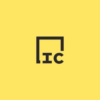 IC initial monogram logo with square style design vector