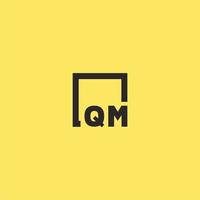 QM initial monogram logo with square style design vector
