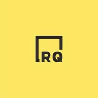 RQ initial monogram logo with square style design vector