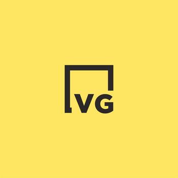 VG initial monogram logo with square style design vector