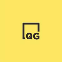 QG initial monogram logo with square style design vector