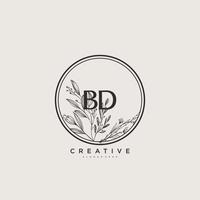 BD Beauty vector initial logo art, handwriting logo of initial signature, wedding, fashion, jewerly, boutique, floral and botanical with creative template for any company or business.