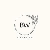 BW Beauty vector initial logo art, handwriting logo of initial signature, wedding, fashion, jewerly, boutique, floral and botanical with creative template for any company or business.