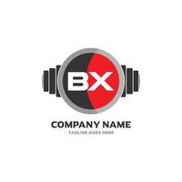 BX Letter Logo Design Icon fitness and music Vector Symbol.