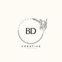 BD Beauty vector initial logo art, handwriting logo of initial signature, wedding, fashion, jewerly, boutique, floral and botanical with creative template for any company or business.