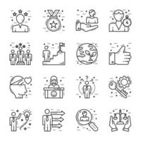 Collection of Business Skills Line Icons vector