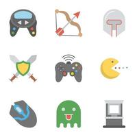 Set of Trendy Games Flat Icons vector