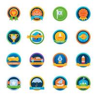 Bundle of Prizes Flat Icons vector