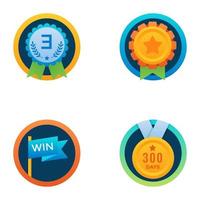 Achievement Badges and Rewards Flat Icons vector