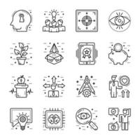 Collection of Activities Line Icons vector