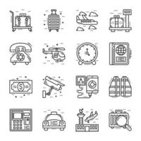 Pack of Air Travel Line Icons vector