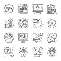 Business and Management Skills Line Icons vector