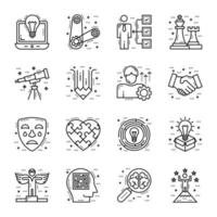 Set of Daily Activities Line Icons vector