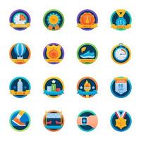 Set of Awards Flat Icons vector