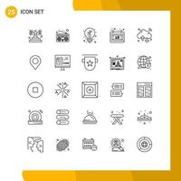 Set of 25 Modern UI Icons Symbols Signs for wifi internet of things light internet thanks day Editable Vector Design Elements