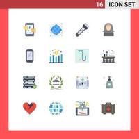 Universal Icon Symbols Group of 16 Modern Flat Colors of gulf avatar world arab camping Editable Pack of Creative Vector Design Elements