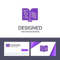 Creative Business Card and Logo template Book Love Heart Wedding Vector Illustration