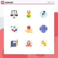 Universal Icon Symbols Group of 9 Modern Flat Colors of education apple ear users group Editable Vector Design Elements