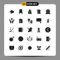 25 Thematic Vector Solid Glyphs and Editable Symbols of communication security season privacy data Editable Vector Design Elements