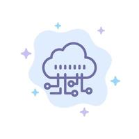 Data Manage Technology Blue Icon on Abstract Cloud Background vector