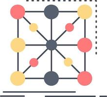 Data framework App cluster complex Flat Color Icon Vector