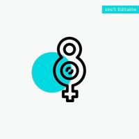 Eight 8 Symbol Female turquoise highlight circle point Vector icon