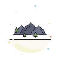 mountain landscape hill nature tree Flat Color Icon Vector