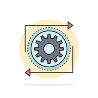 Business gear management operation process Flat Color Icon Vector